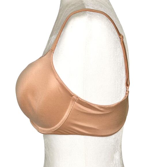 Victoria's Secret Beige Lined Demi Underwire Bra Adjustable Straps 34DD - Picture 2 of 8